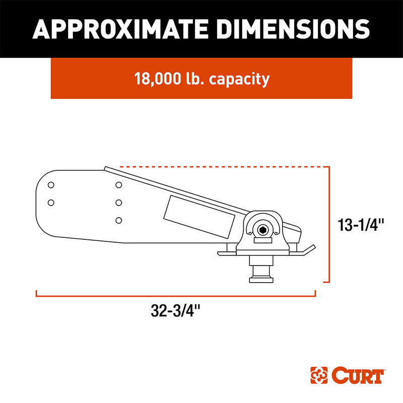 CURT L05 Rota-Flex Pin Box, 18,000 lbs. image number 2