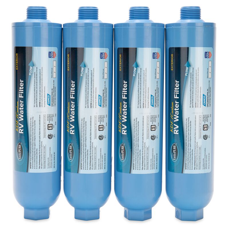 Camco TastePURE KDF/Carbon Water Filter, 4-Pack image number 1