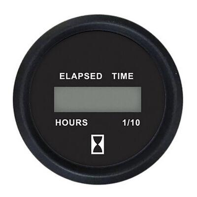 Faria 2" Euro Digital Hourmeter, Black