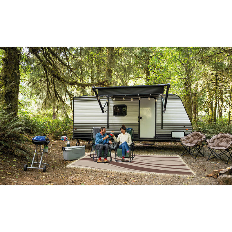 Venture Forward LED Illuminated RV Patio Mat w/ Carry Bag, Wave image number 2