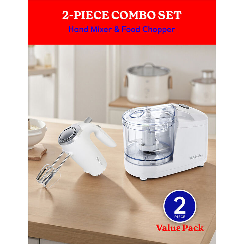 Betty Crocker 2-Piece Kitchen Appliance Combo Set with Hand Mixer and Vegetable Chopper image number 2