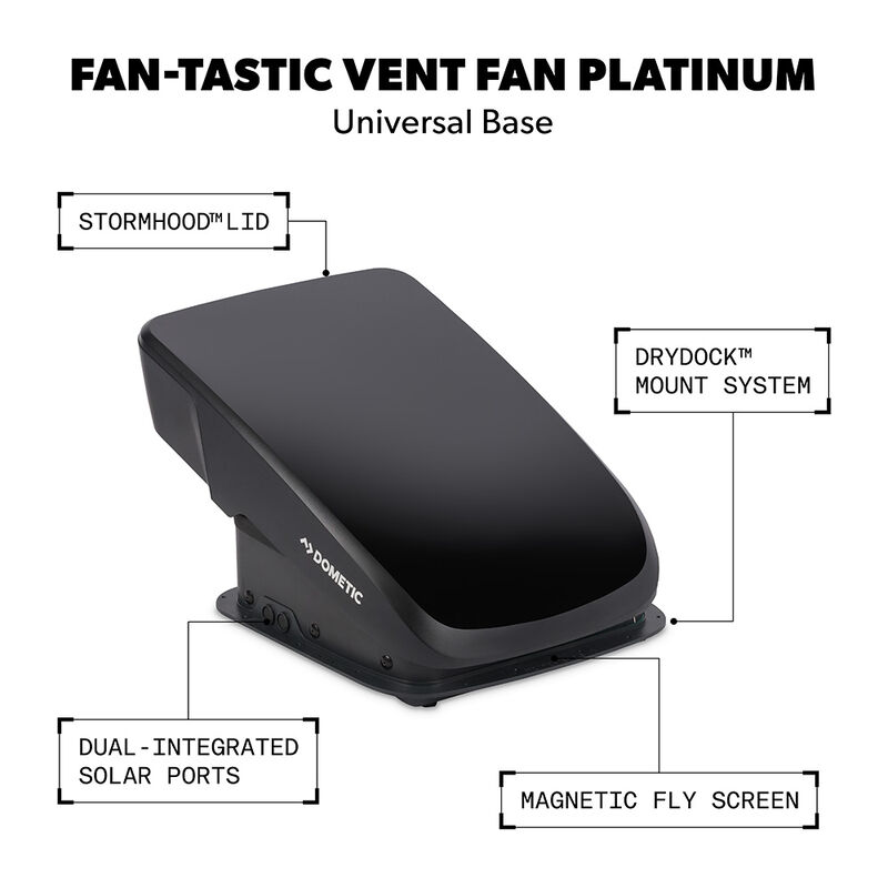 Dometic Fan-Tastic Vent FA95 Platinum Roof Fan with DryDock, Black image number 7