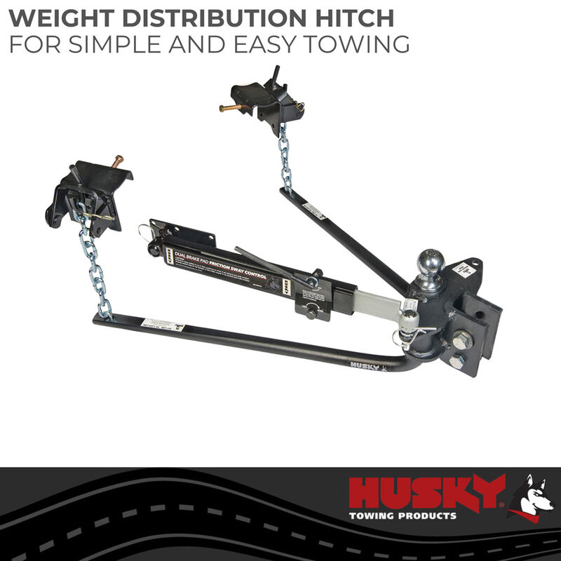 Husky Round Bar Weight Distribution Hitch With Sway Control, 12K, 2-5/16" Ball, No Shank image number 3