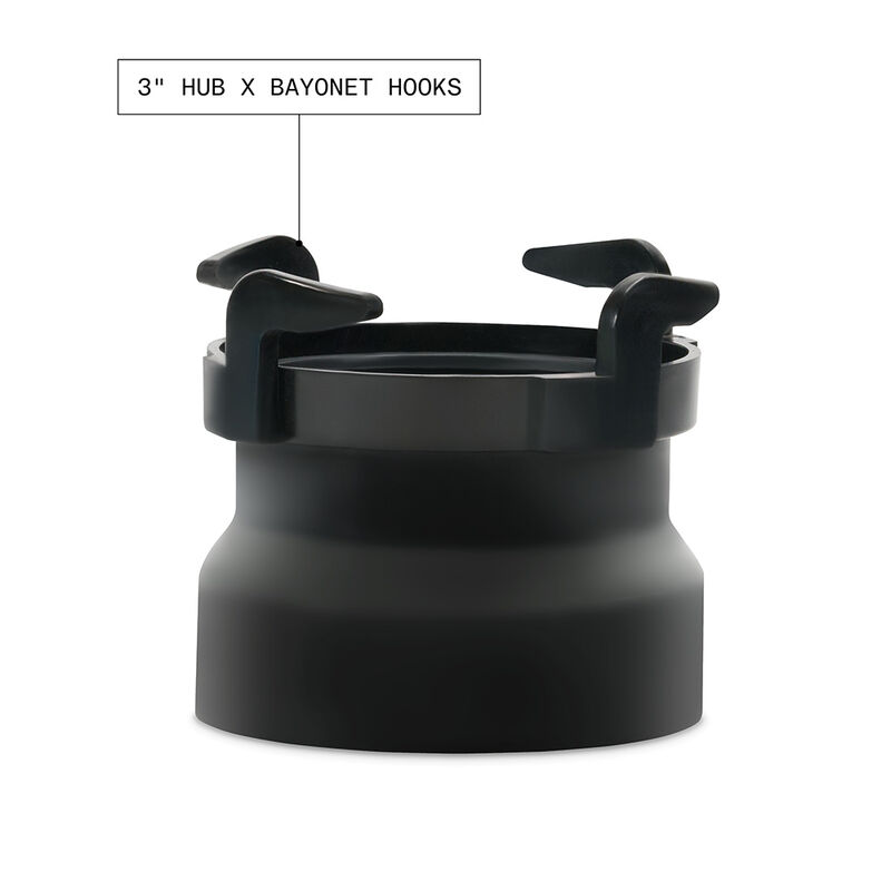 Valterra Rotating Rigid Sewer Pipe Adapter, 3" Hub x Bayonet Hooks image number 4