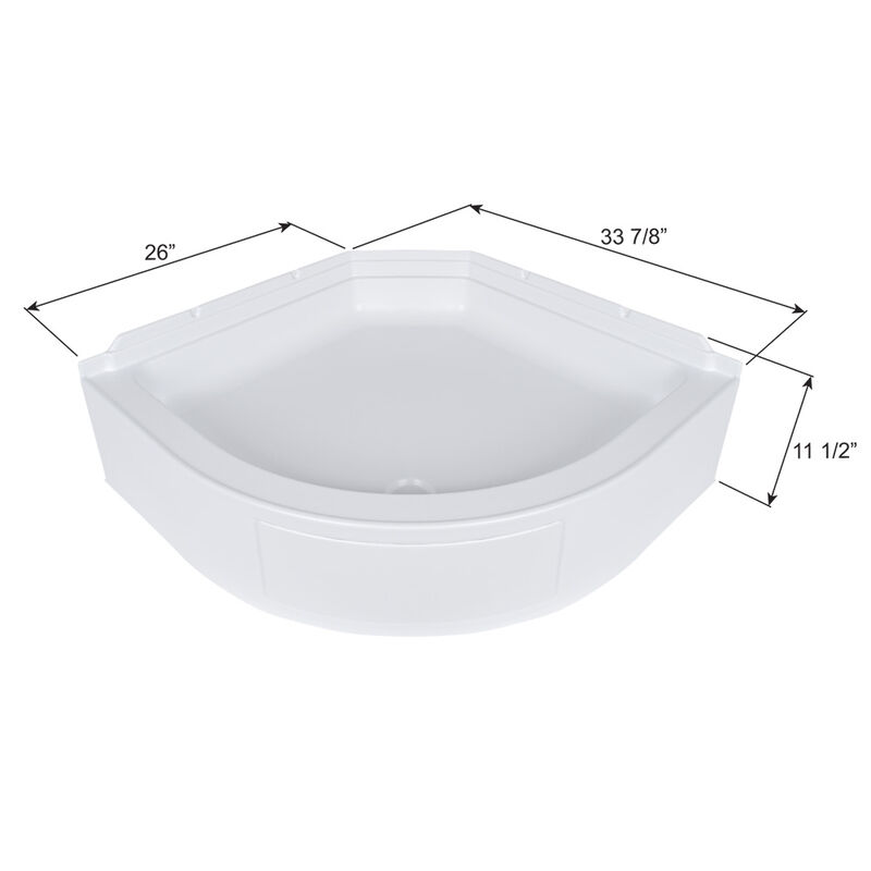 ICON SP3434CA Round Shower Pan, White image number 2