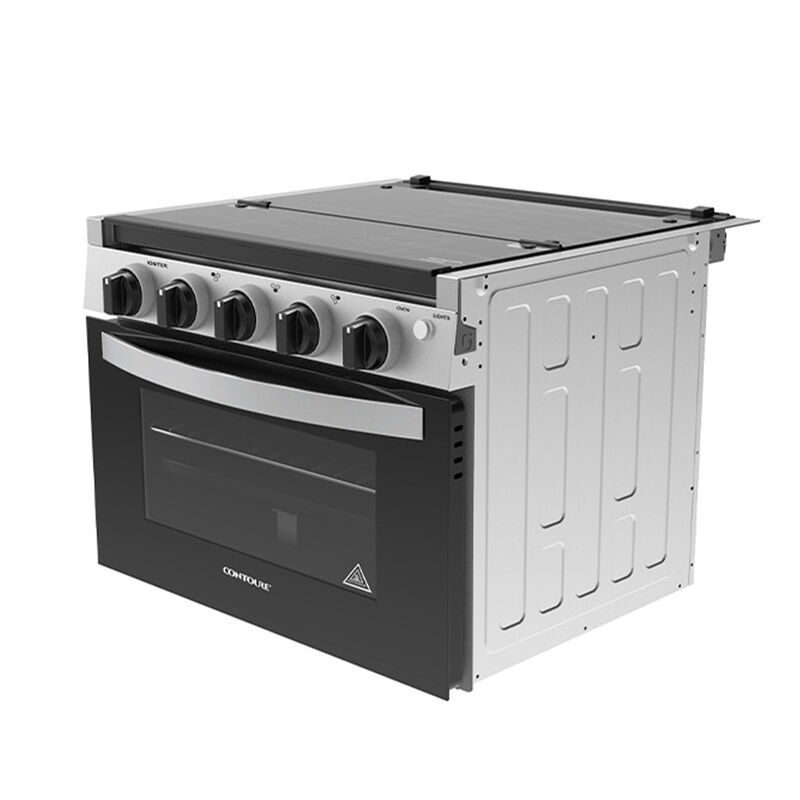 CONTOURE 17" 3-Burner Drop-In Gas Range, Black with Stainless Steel Accents &ndash; Camping World Exclusive! image number 4