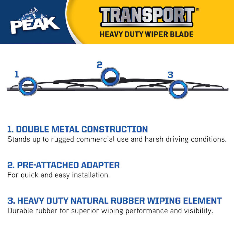 PEAK Transport 32" Windshield Wiper Blade, 12x4 Hook image number 4