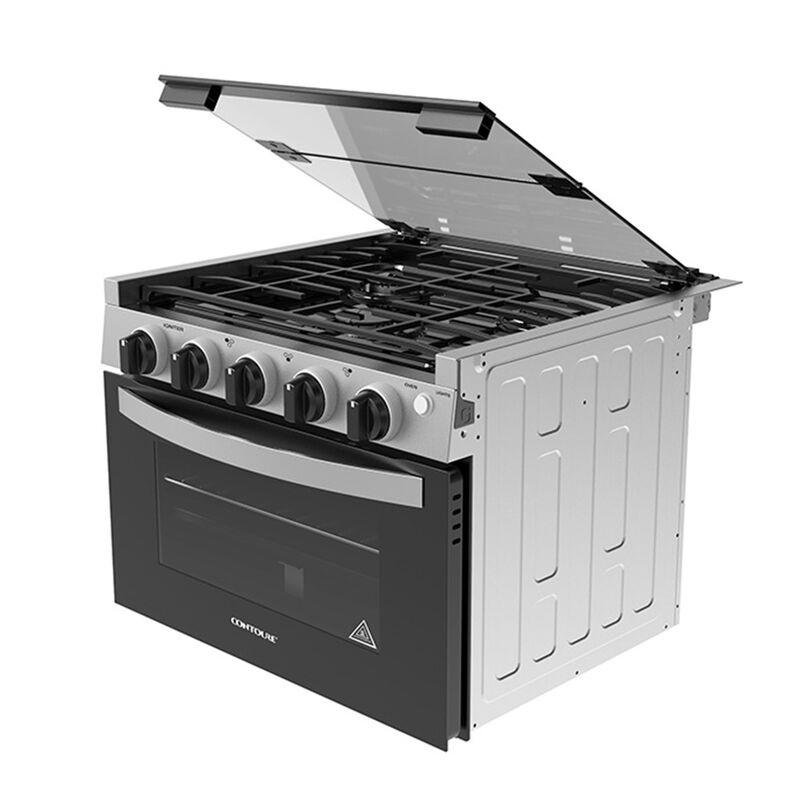 CONTOURE 17" 3-Burner Drop-In Gas Range, Black with Stainless Steel Accents &ndash; Camping World Exclusive! image number 3