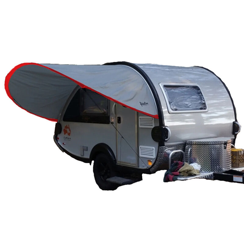 PahaQue Wilderness NuCamp T@B 320 Trailer Visor, Silver w/Sunset Red Trim image number 1
