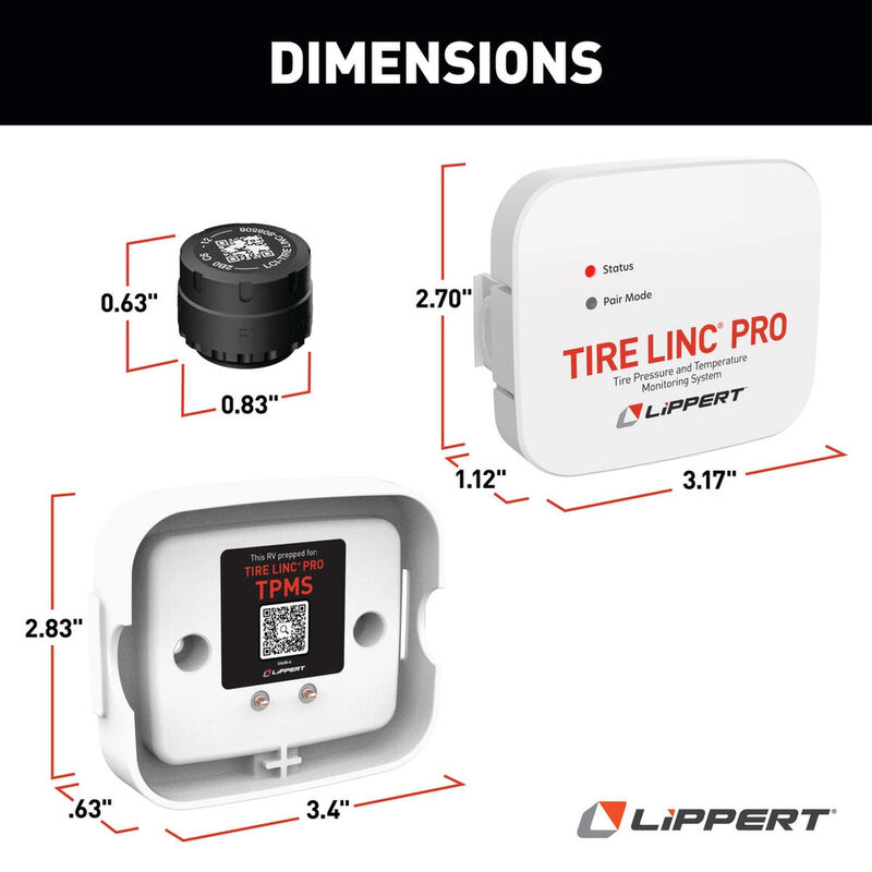 Lippert Tire Linc PRO RV TPMS Tire Pressure Monitoring System, 2-Tire Sensor Kit image number 2