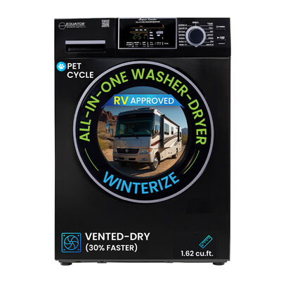 Equator Combo Washer Dryer, Vented-Dry, Black
