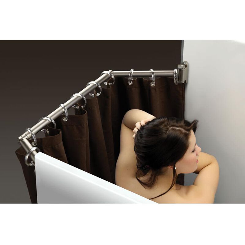 Extend-A-Shower Expanding Shower Rod, Satin Finish image number 1