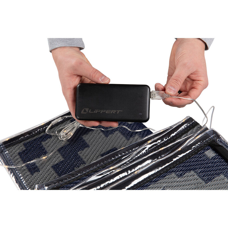 Lippert LED Illuminated RV Patio Mat w/ Carry Bag, Diamond Pattern image number 2