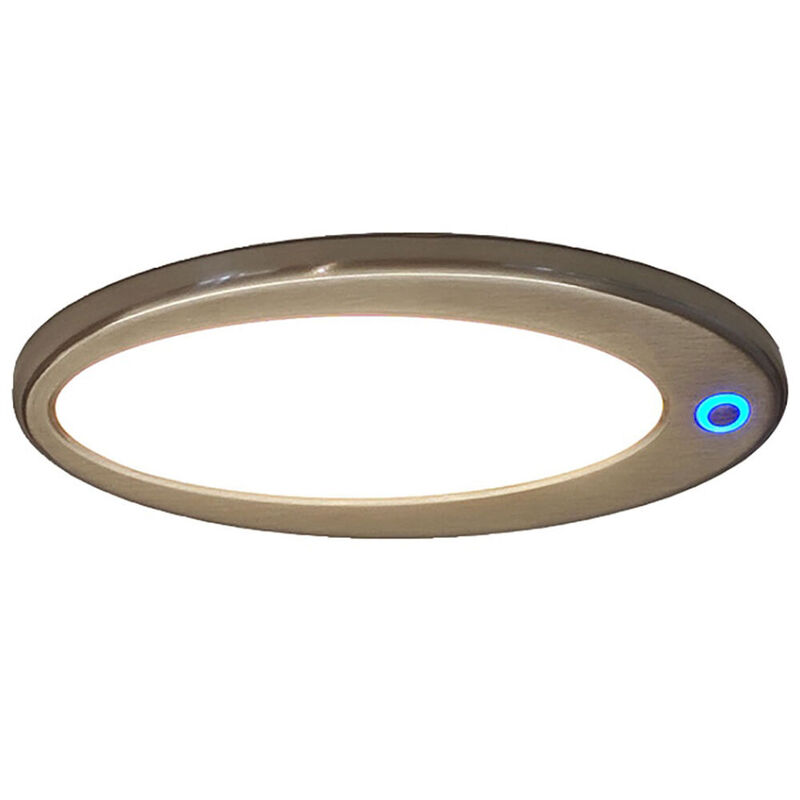 Elipse 12 volt LED Dome Ceiling Hugger Light, Satin Nickel Frame and Warm White LED image number 1
