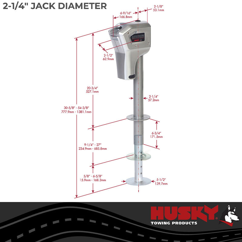 Husky Towing 82022 Super Brute Power Tongue Jack, 5000 lbs. image number 7