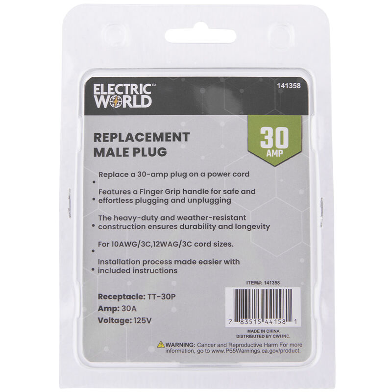 Electric World 30 Amp Replacement Male Plug image number 5
