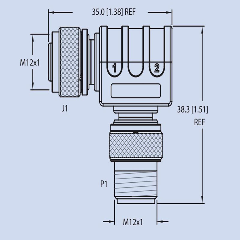 Maretron Micro Cable Adapter, 90&deg; Male to Female Connector image number 2