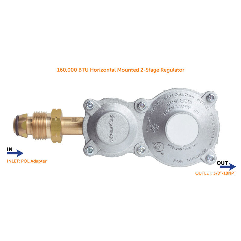 Flame King 2-Stage LP Propane Gas Regulator w/ POL image number 7