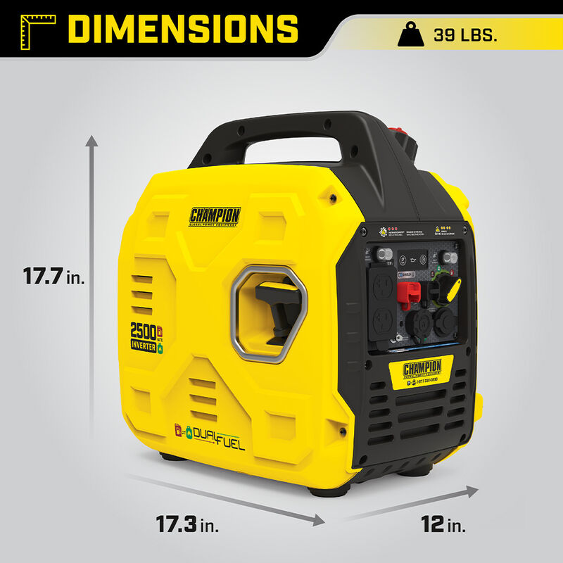Champion Power Equipment 2500-Watt Dual Fuel Inverter with CO Shield image number 10