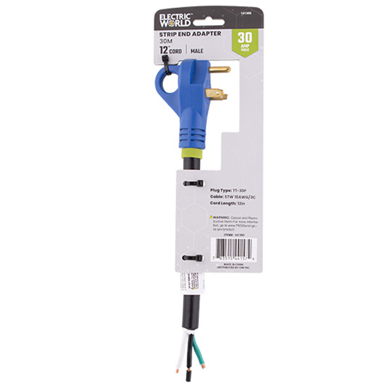 Electric World 30 Amp Male Strip End Cord image number 5