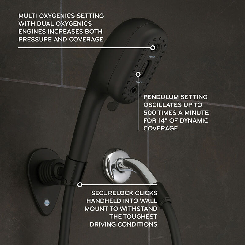 Oxygenics Voyage RV Handheld Shower Head Kit, Matte Black image number 2
