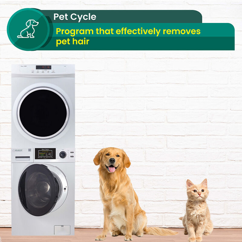 Equator Apartment Stackable 15-lb. Washer + 3.5 cu.ft. Vented Dryer, 110V, White image number 11