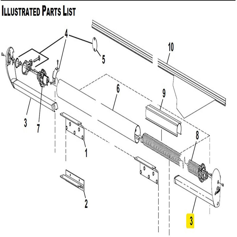 Carefree RV Slideout Cover End Cap & Mounting Tube, Black image number 2