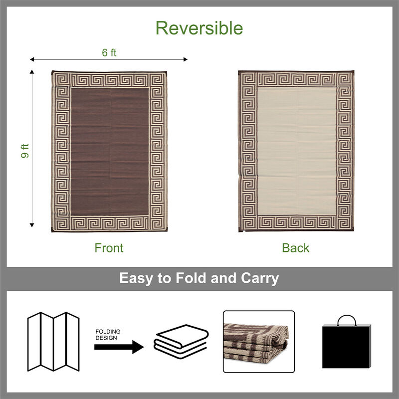 Venture Forward Reversible RV Patio Mat w/ Carry Bag, Greek image number 5