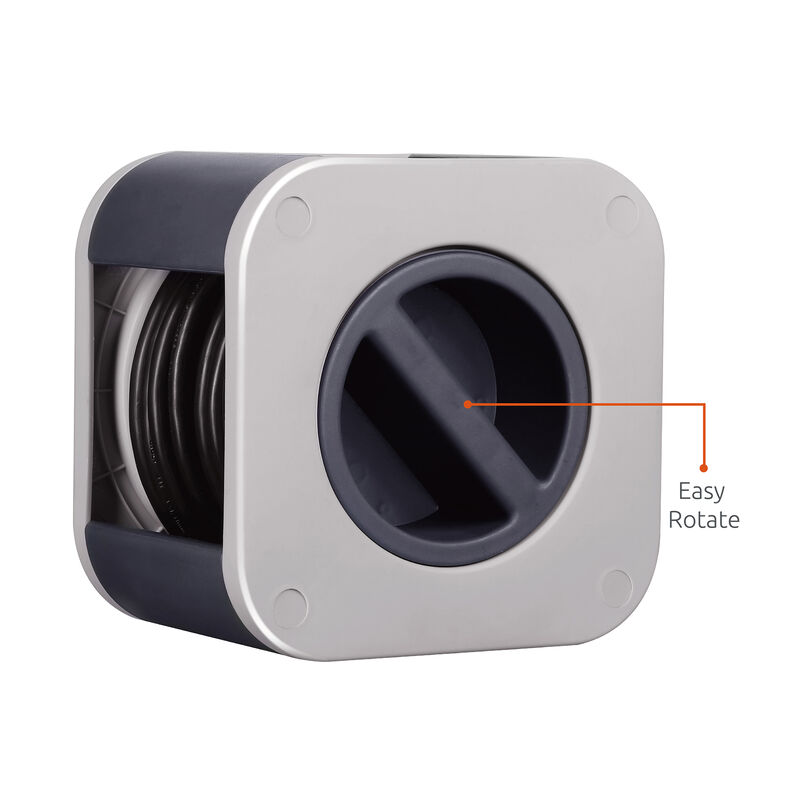 Link2Home Cord Reel 25' Extension Cord with 4 Power Outlets, Gray image number 3