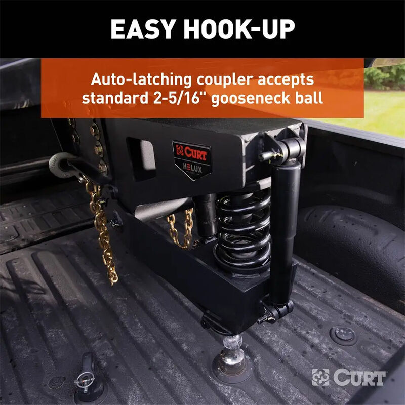 CURT Helux Coil-Spring Gooseneck Pin Box, 4,300 lbs. Pin Weight, 20,000 lbs. Capacity image number 12