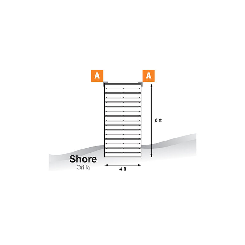 Tommy Docks 8' Straight Aluminum Frame With Cedar Decking Complete Dock Package image number 2