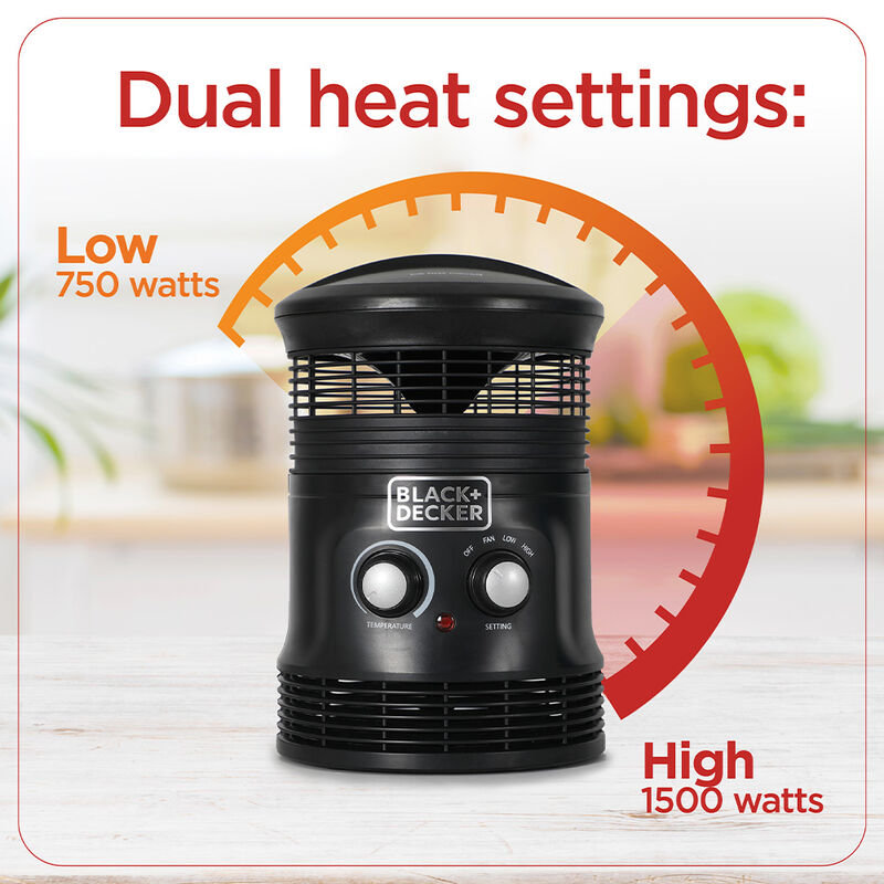 Black+Decker 1500W 360&deg; Surround Electric Heater image number 2