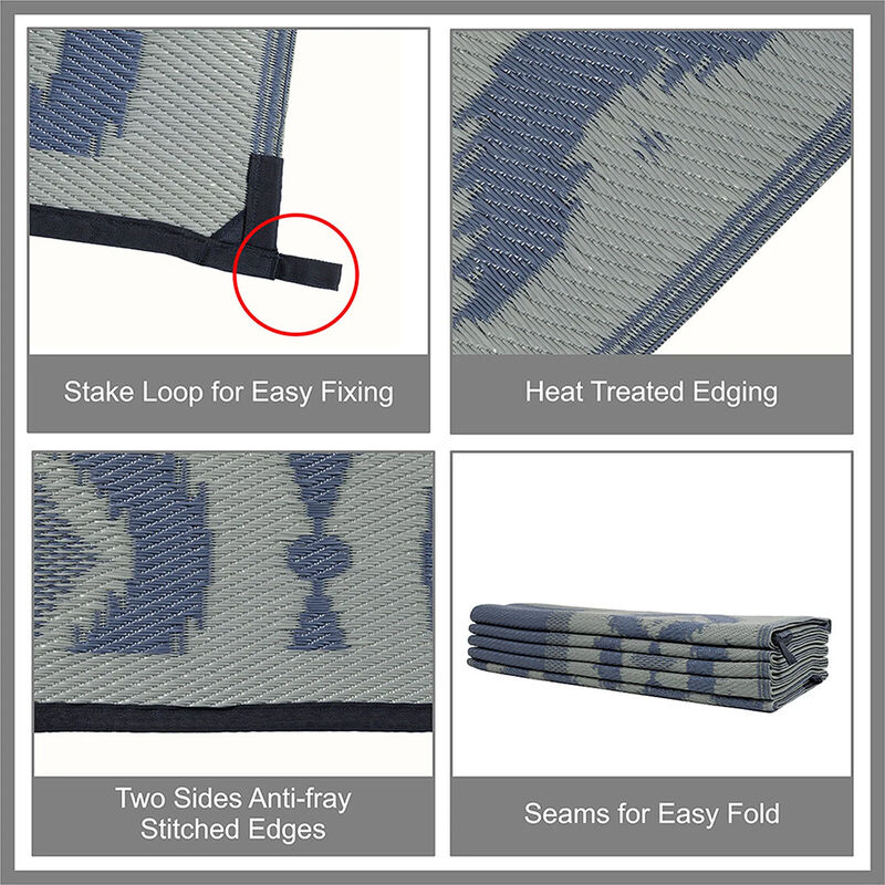 Venture Forward Reversible RV Patio Mat w/ Carry Bag, IKAT image number 9