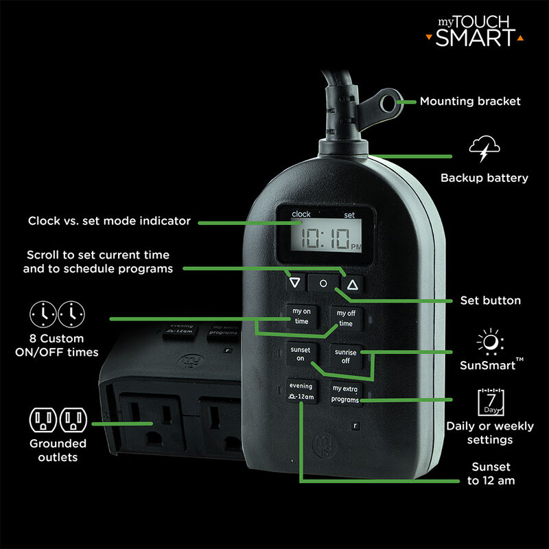 myTouchSmart Plug-In SunSmart Outdoor/Indoor Digital Timer image number 5