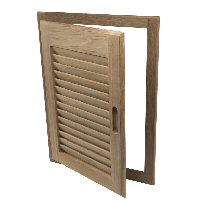 Whitecap Teak 15" x 20" Louvered Door & Frame, Right-Hand Opening image number 5