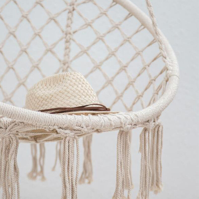 Macrame Chair Hammock - White image number 4