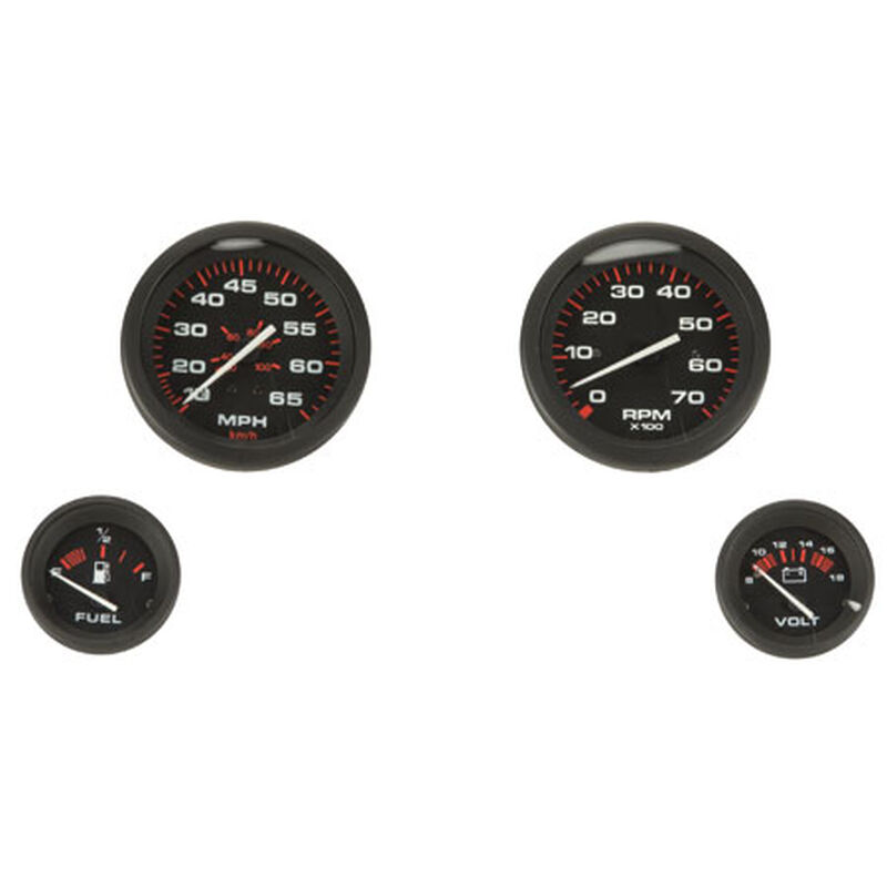 Sierra Amega 4-Gauge Set, Tachometer, Speedometer, Fuel, Voltmeter image number 1