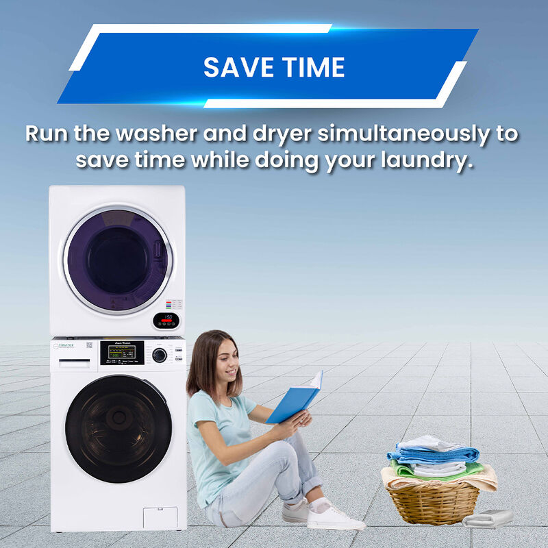 Equator Premium Stackable 15-lb. Washer + 3.5 cu.ft. Vented Digi Dryer, 110V, White image number 14