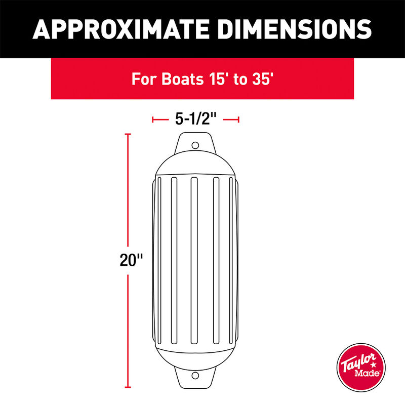 Taylor Made Super Gard Boat Fender, 5.5" dia. x 20"L image number 5