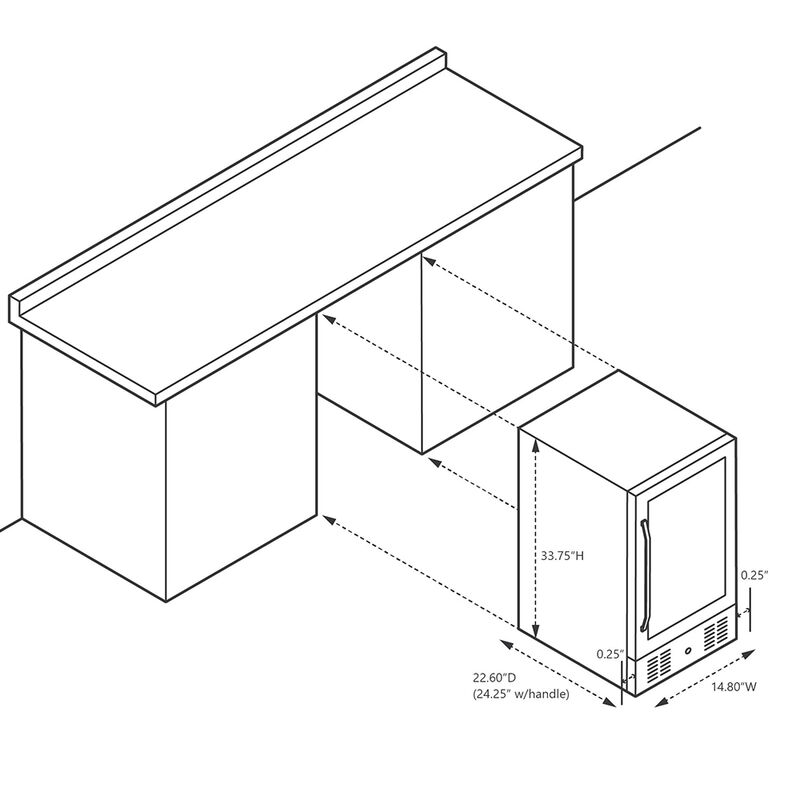 NewAir 15" Built-In 29 Bottle Dual Zone Wine Fridge image number 9