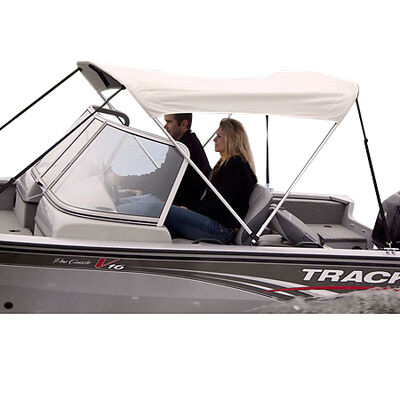Shademate White Vinyl 2-Bow Bimini Top, 5'6"L x 42"H, 61"-66" Wide