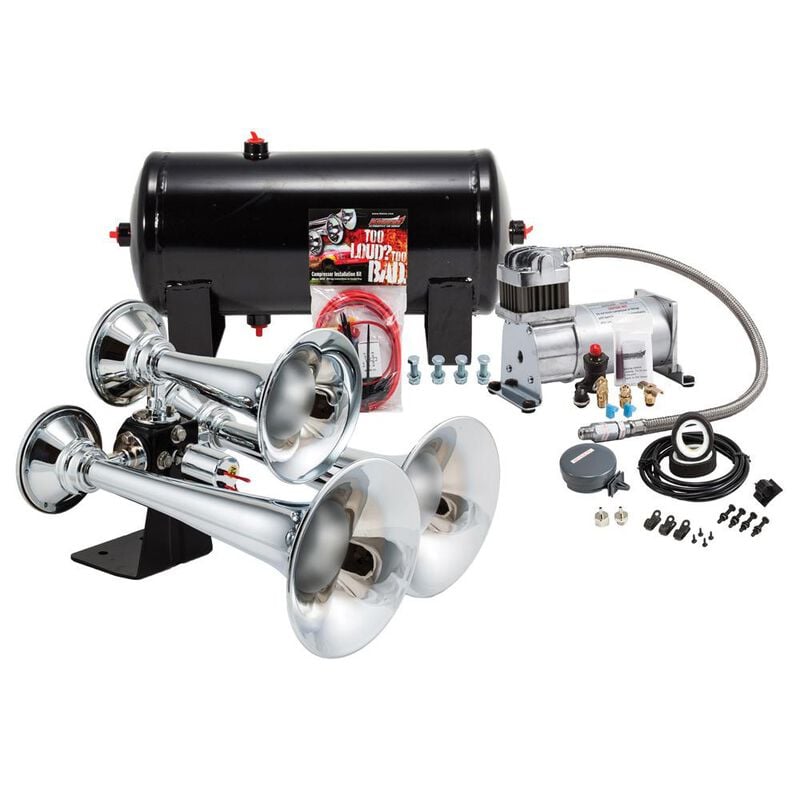Chrome Triple Truck Air Horn Kit image number 1