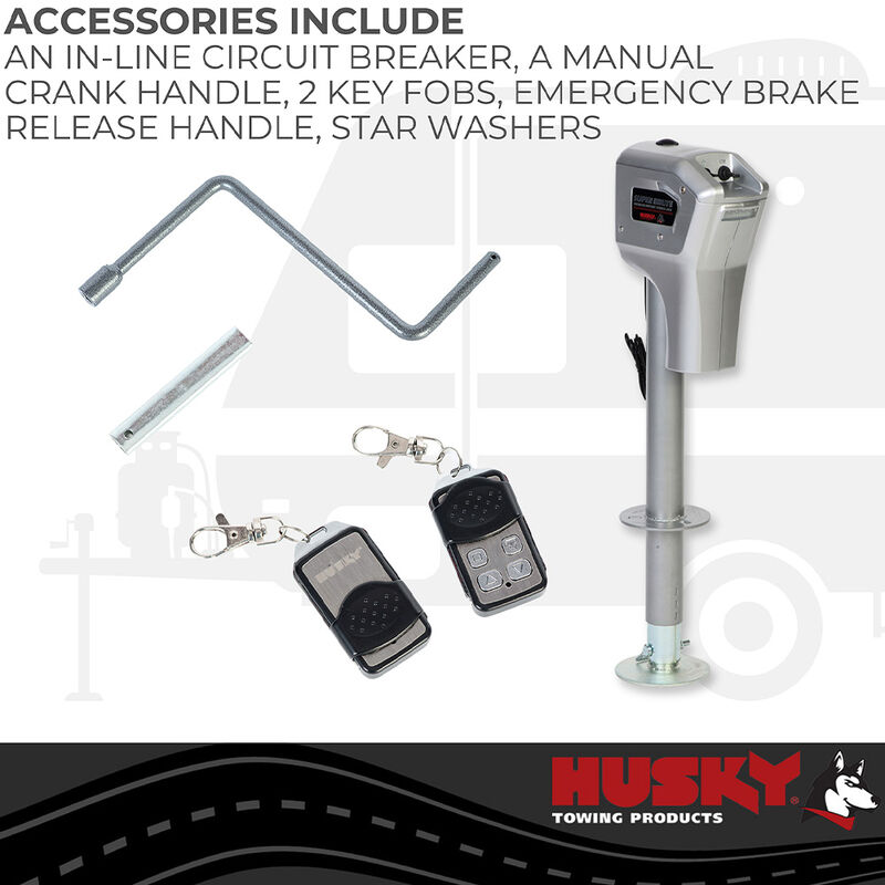 Husky Towing 82022 Super Brute Power Tongue Jack, 5000 lbs. image number 8