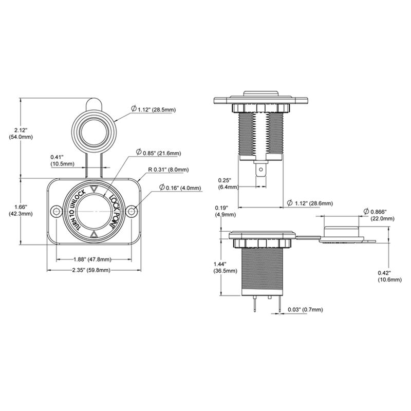 Blue Sea 1011 12V DC Socket image number 3