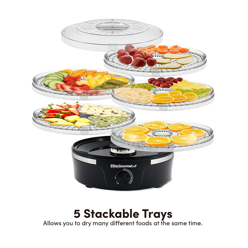  Elite Gourmet 5-Tier Food Dehydrator, Transparent image number 3