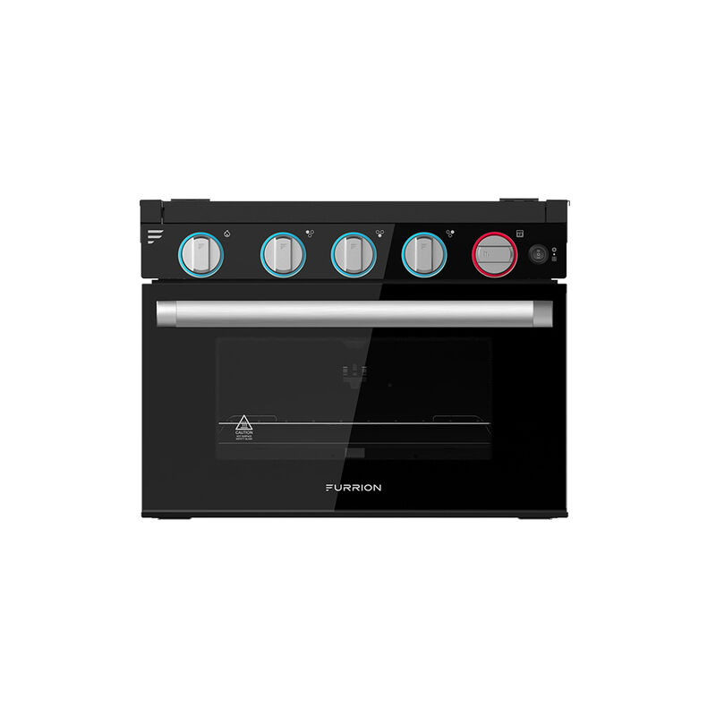 Furrion 17" RV 3-Burner All Glass Gas Range with FFD, Black with Silver Handle image number 1