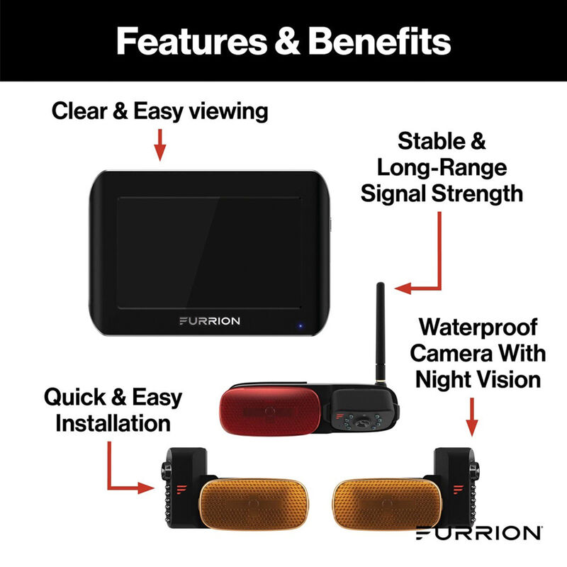 Furrion Vision S&reg; RV Backup Camera System with 3 Cameras & 7" Monitor and LED Marker Lights image number 2