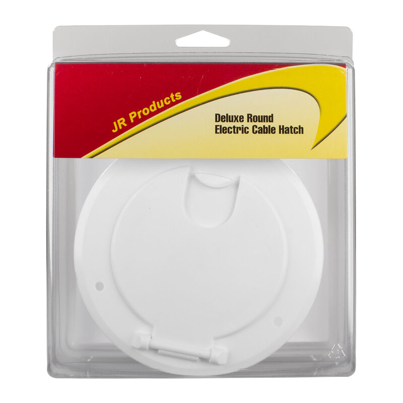 Deluxe Round Electric Cable Hatch with Back - Polar White image number 2