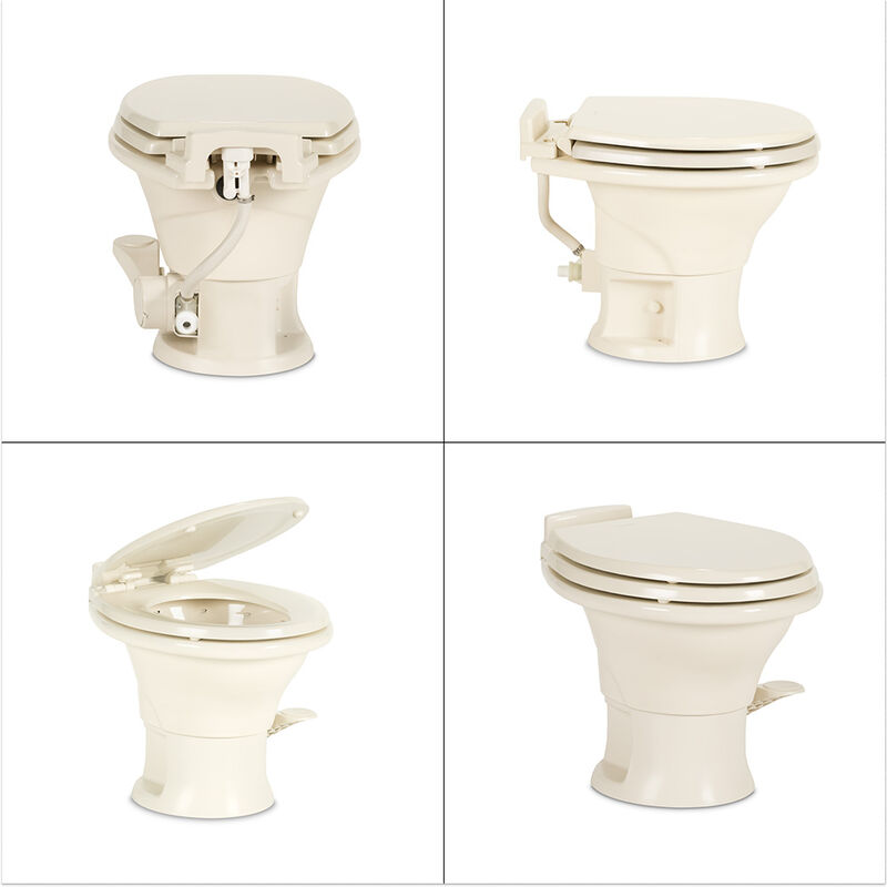 Dometic 311 Series Low Profile Gravity RV Toilet with Ceramic Bowl, Bone image number 5