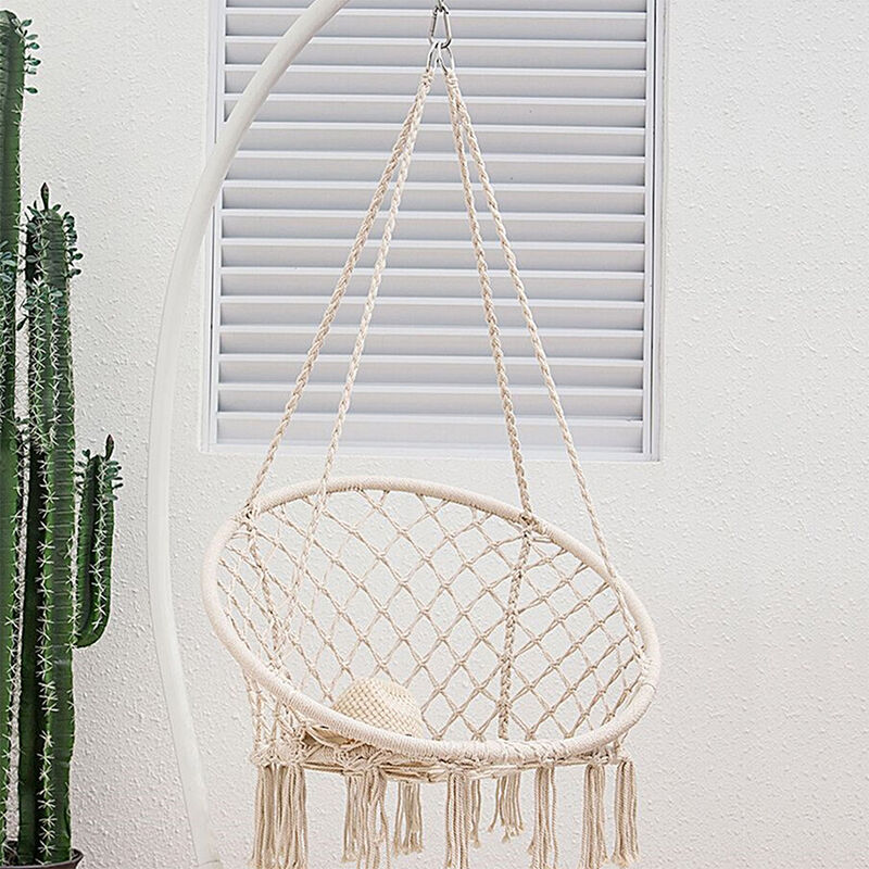 Macrame Chair Hammock - White image number 3